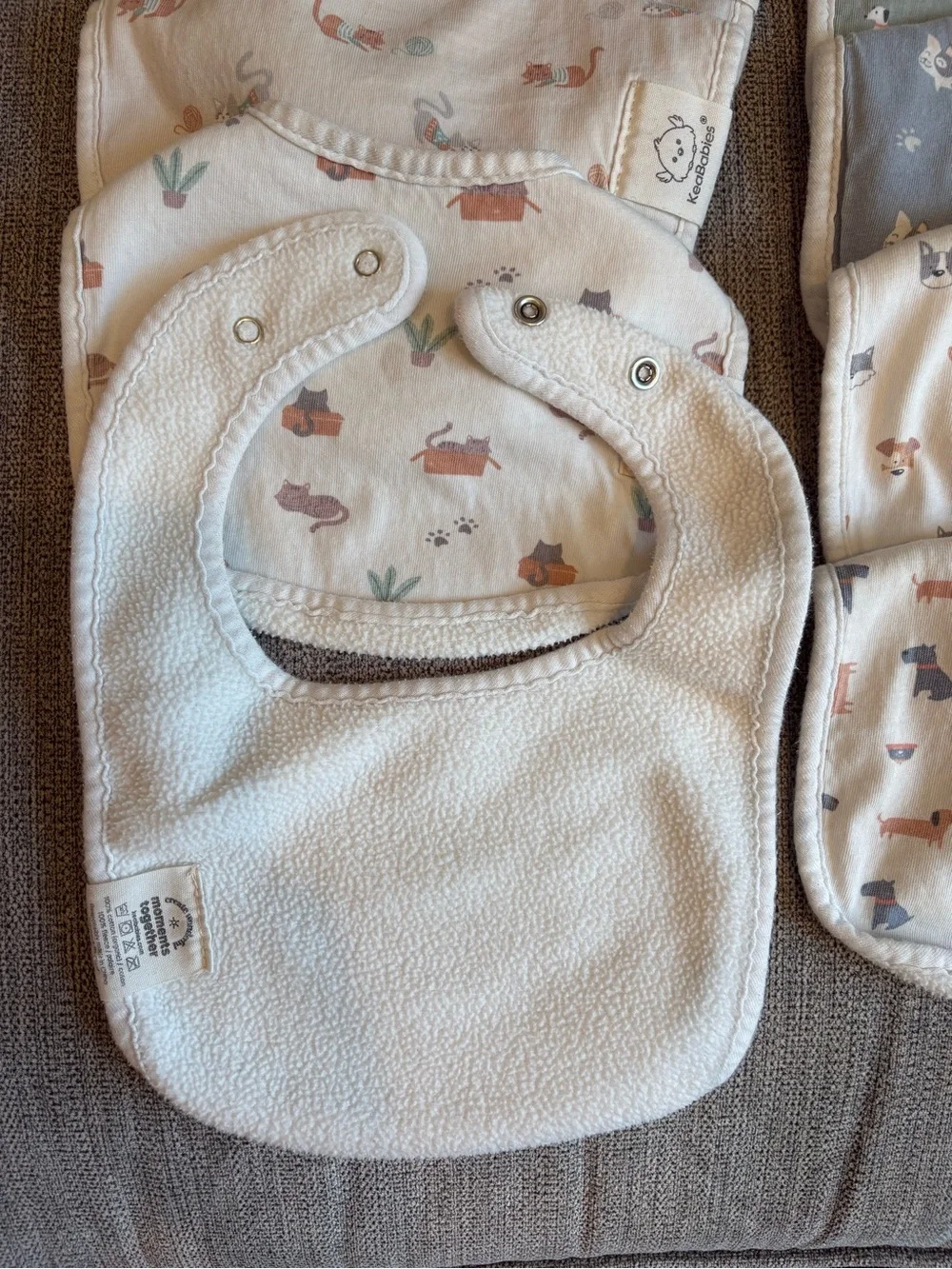 KeaBabies 100% Cotton baby bibs, cats and dogs